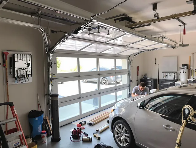 Garage door noise reduction service by Newport Beach Garage Door Repair in Newport Beach