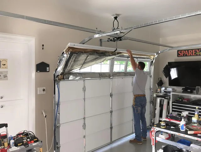 Garage door section replacement by Newport Beach Garage Door Repair in Newport Beach
