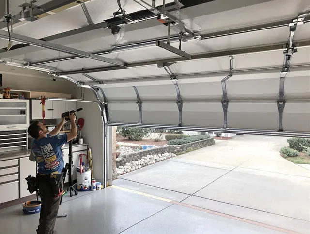 Garage door track repair service by Newport Beach Garage Door Repair in Newport Beach